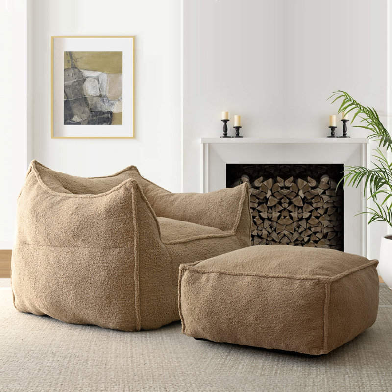 Boucle chair and ottoman hotsell